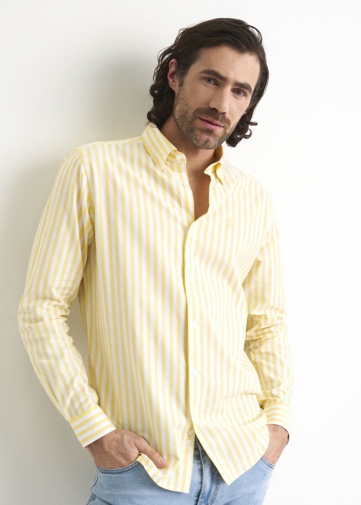 Koszula męska w żółte paski