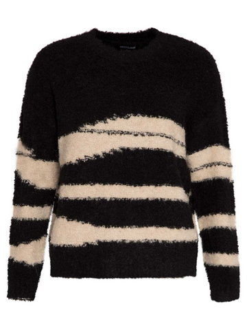 SASSYCLASSY Sweter oversize  kremowy / czarny