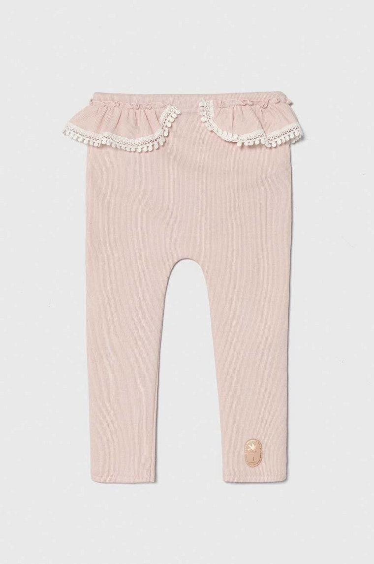 Jamiks legginsy niemowlęce kolor różowy gładkie