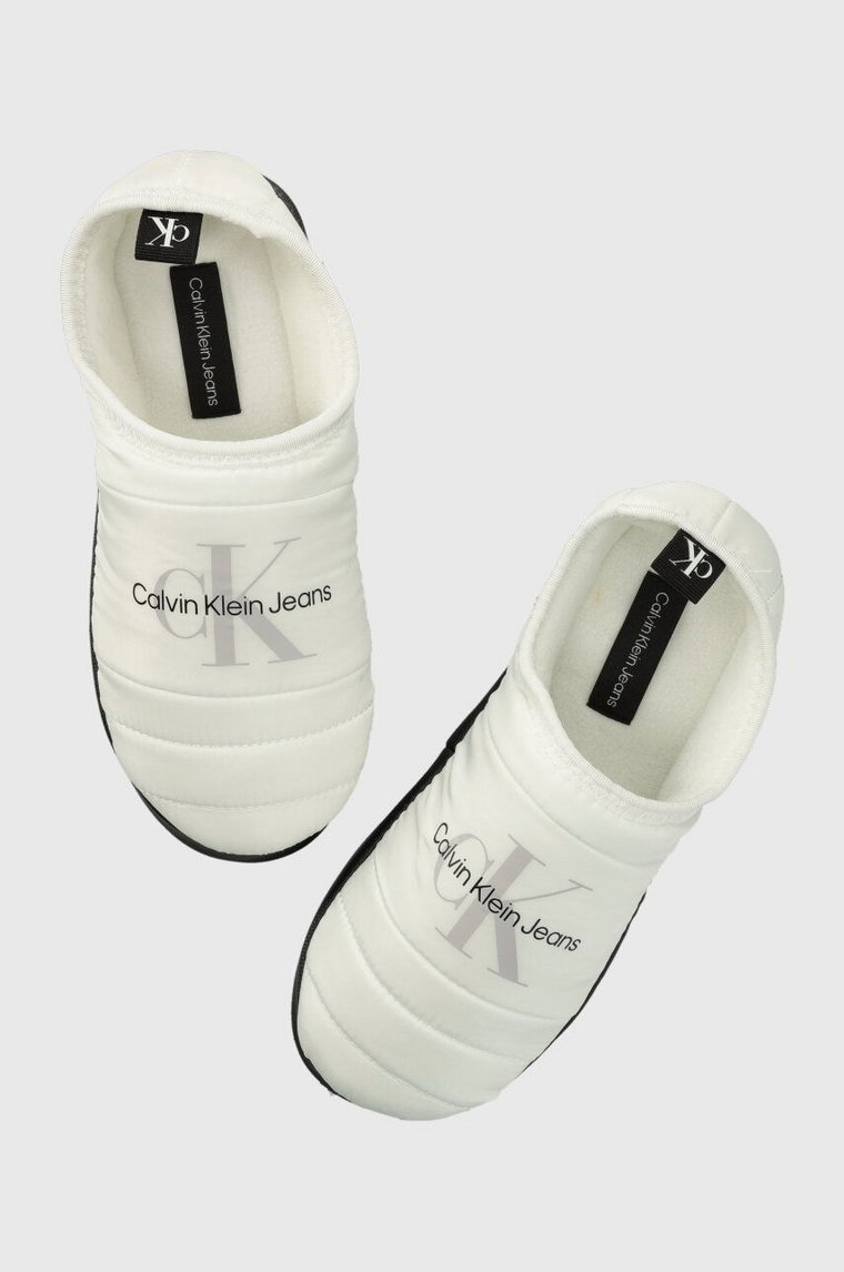 Calvin Klein Jeans kapcie HOME SLIPPER MONO WN kolor biały YW0YW00747