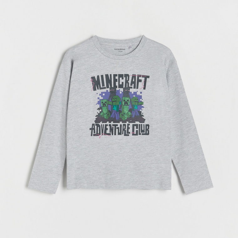 Reserved - Longsleeve Minecraft - jasnoszary