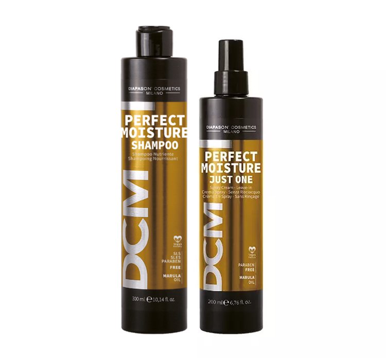 DIAPASON COSMETICS MILANO PERFECT MOISTURE ZESTAW SZAMPON 300ML + KREM W SPRAYU 200ML