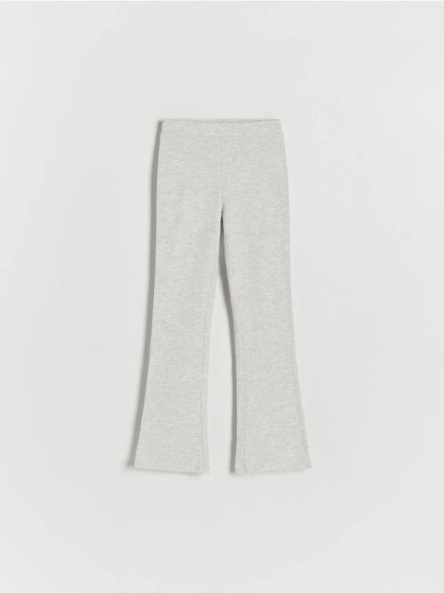 Reserved - Bawełniane spodnie flare - jasnoszary