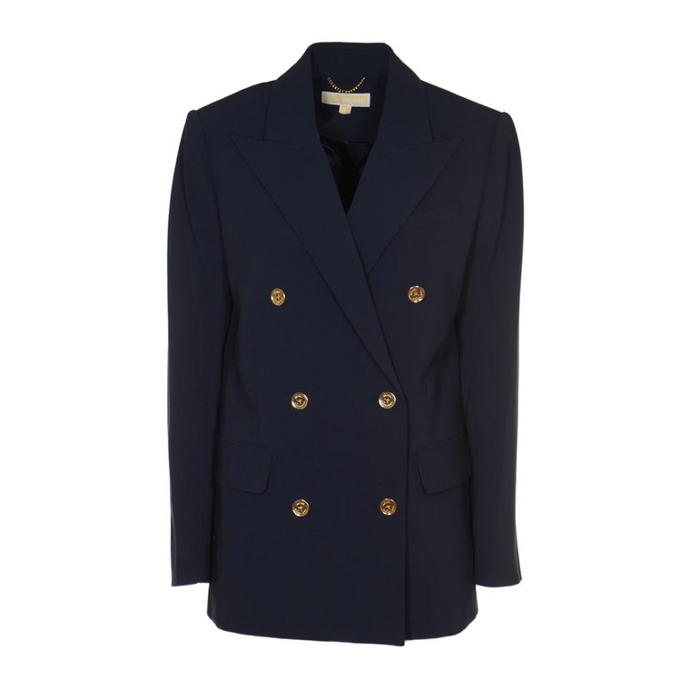 Niebieski Crepe DB Blazer Michael Kors