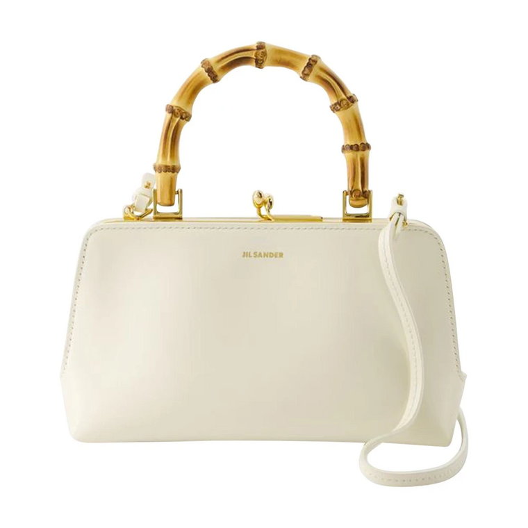 Beżowa Skórzana Mini Torba Hobo Jil Sander