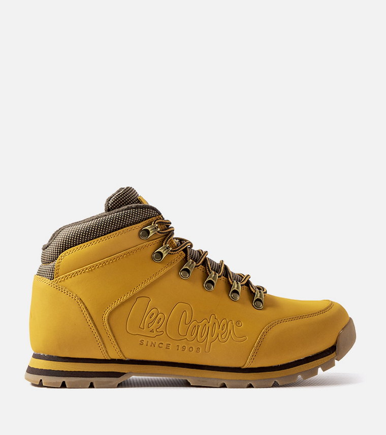 Żółte skórzane buty Lee Cooper LCJ-21-01-0706M