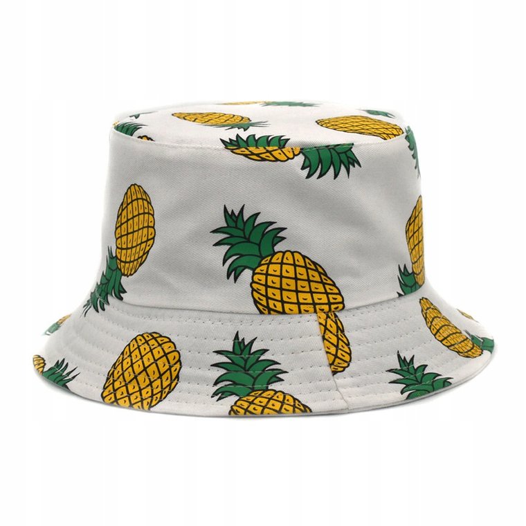 Czapka bucket hat kapelusz rybacki dwustronny wakacyjny ananas owoc