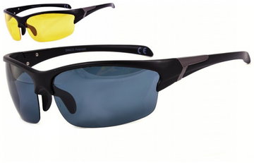 Sportowe okulary z dwoma soczewkami polaryzacyjnymi czarna i zolta - drs-50c2