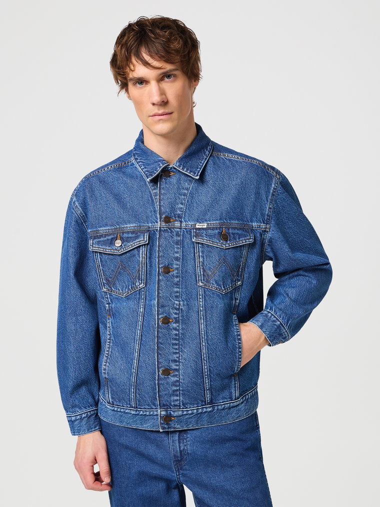 Męska kurtka dżinsowa Wrangler 112351265 M Niebieska (5401019936567). Kurtki jeansowe męskie