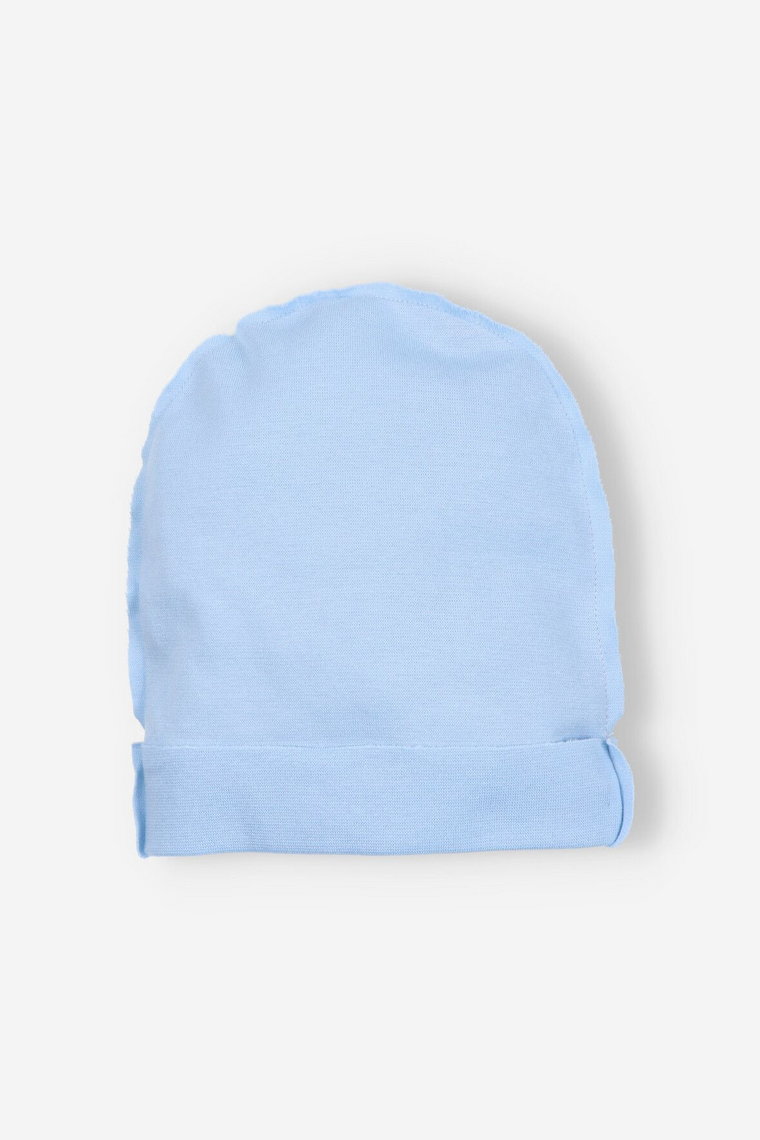 Niebieska czapka niemowlęca dla chłopca z bawełny