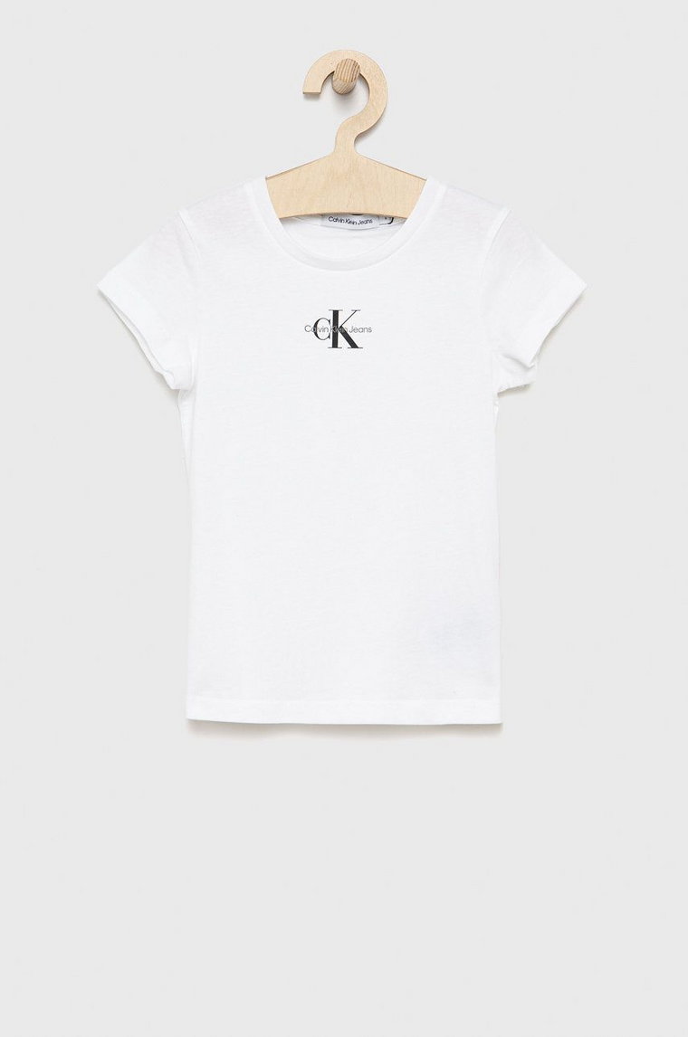 Calvin Klein Jeans t-shirt bawełniany dziecięcy IG0IG01470.9BYY kolor biały