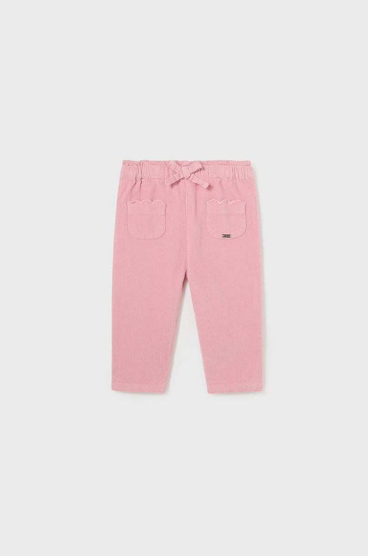 Mayoral spodnie dziecięce kolor różowy gładkie
