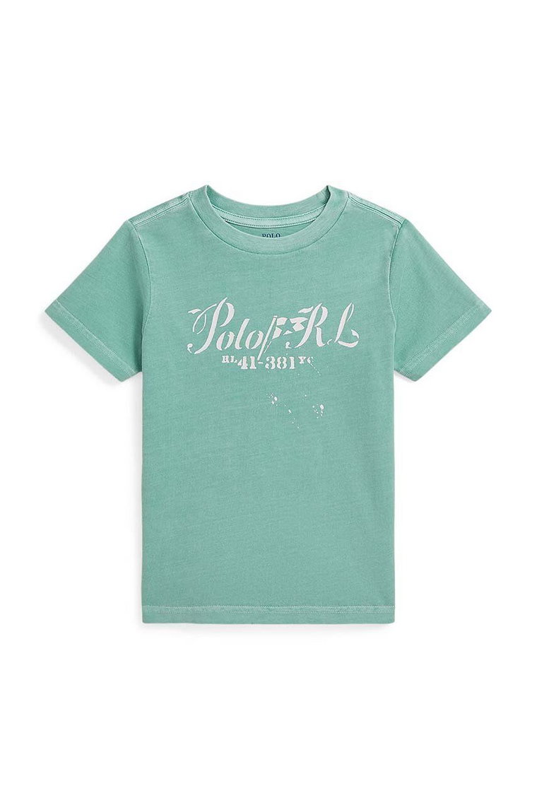 Polo Ralph Lauren t-shirt bawełniany dziecięcy kolor zielony z nadrukiem 322941991001