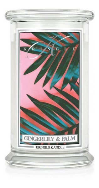 Kringle Candle Duża Świeca Zapachowa Z Dwoma Knotami Gingerlily & Palm 623G