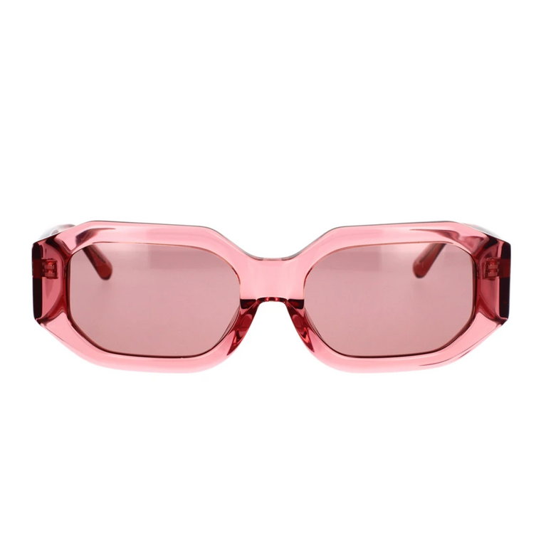 Przezroczyste różowe okulary przeciwsłoneczne o nieregularnym kształcie The Attico