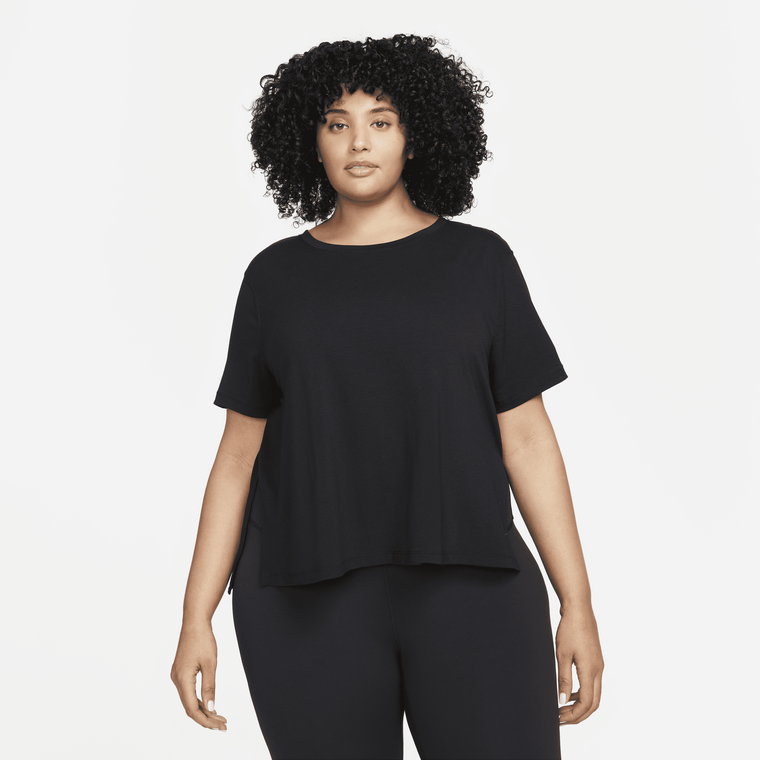Koszulka damska (duże rozmiary) Nike Yoga Dri-FIT - Czerń