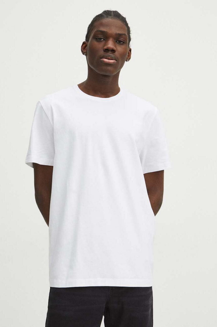Medicine t-shirt bawełniany męski kolor biały gładki