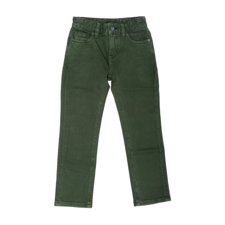 Wojskowe zielone jeansy z elastycznego materiału Sun68
