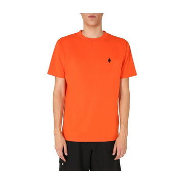 Marcelo Burlon, T-Shirt Z Dekoltem Pomarańczowy, male,