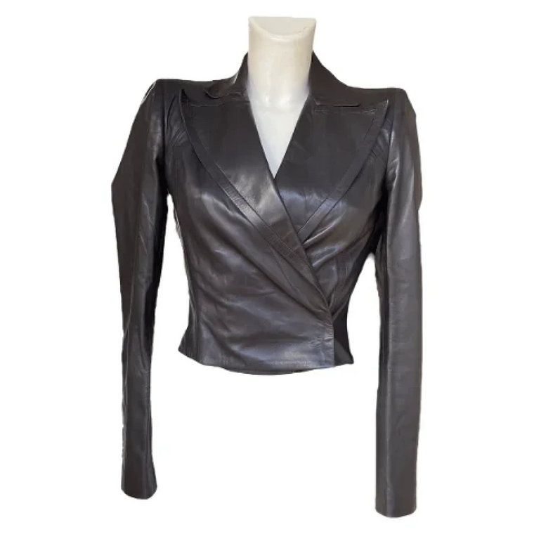 Pre-owned Leather outerwear Yves Saint Laurent Vintage