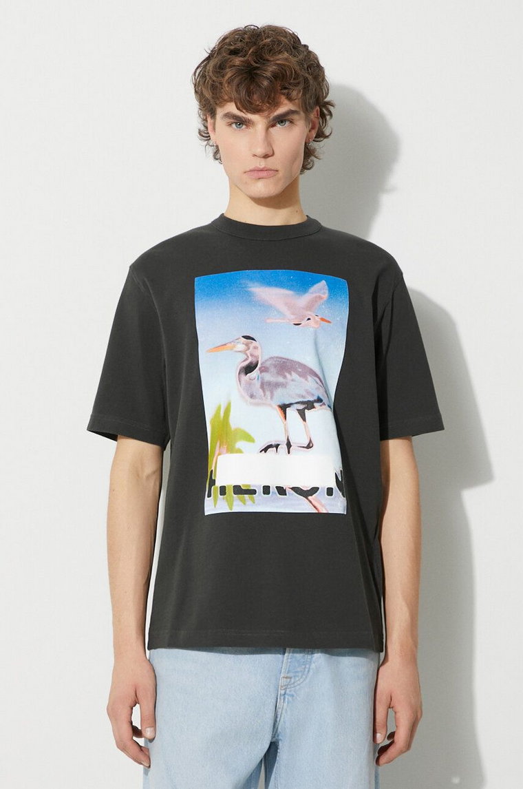 Heron Preston t-shirt bawełniany Censored Heron Ss Tee męski kolor szary z nadrukiem HMAA032F23JER0031037