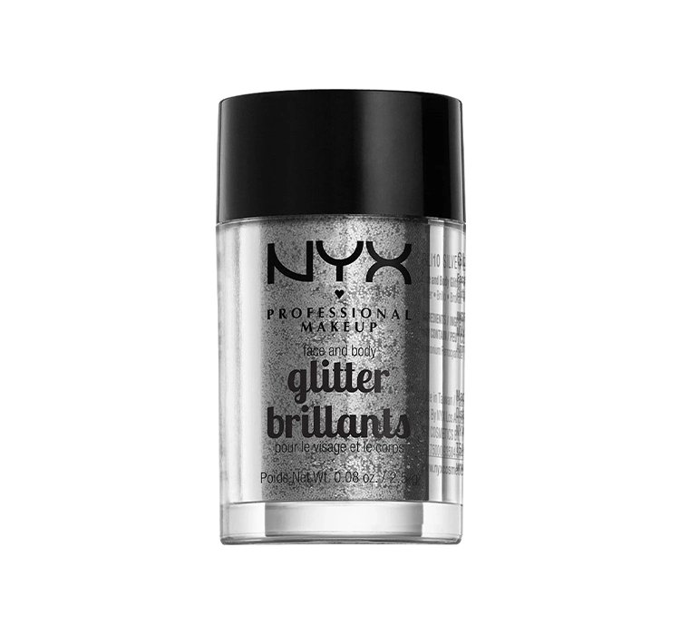 NYX PROFESSIONAL MAKEUP GLITTER BRILLANTS BROKAT DO TWARZY I CIAŁA 10 SILVER 2,5G