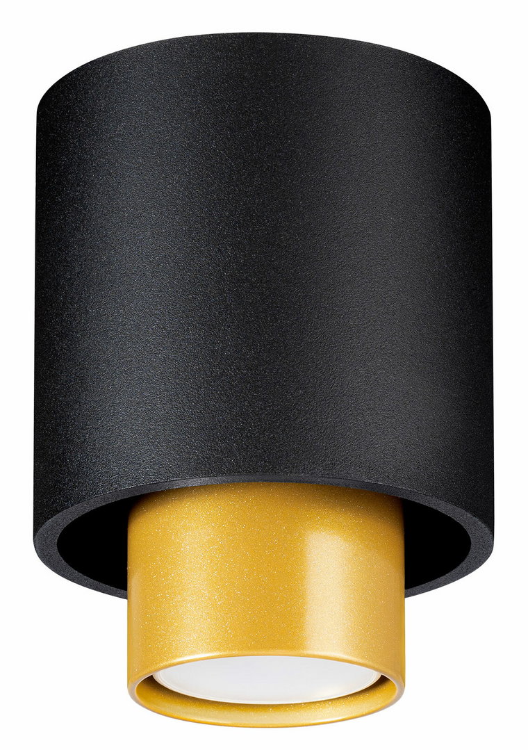 Czarno-złoty nowoczesny plafon tuba - S183-Stelo