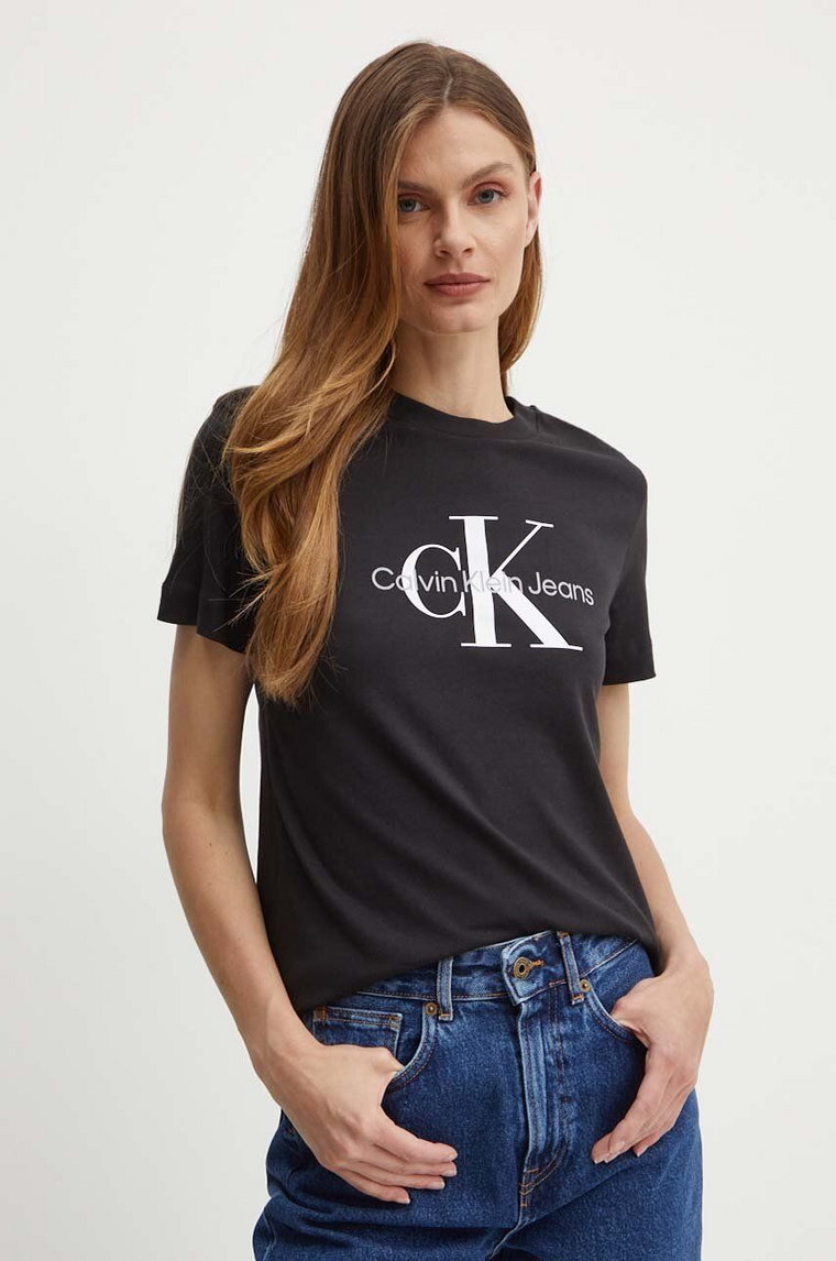 Calvin Klein Jeans t-shirt bawełniany damski kolor czarny J20J219142