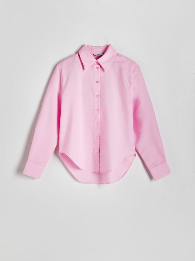Reserved - Gładka koszula - pastelowy róż