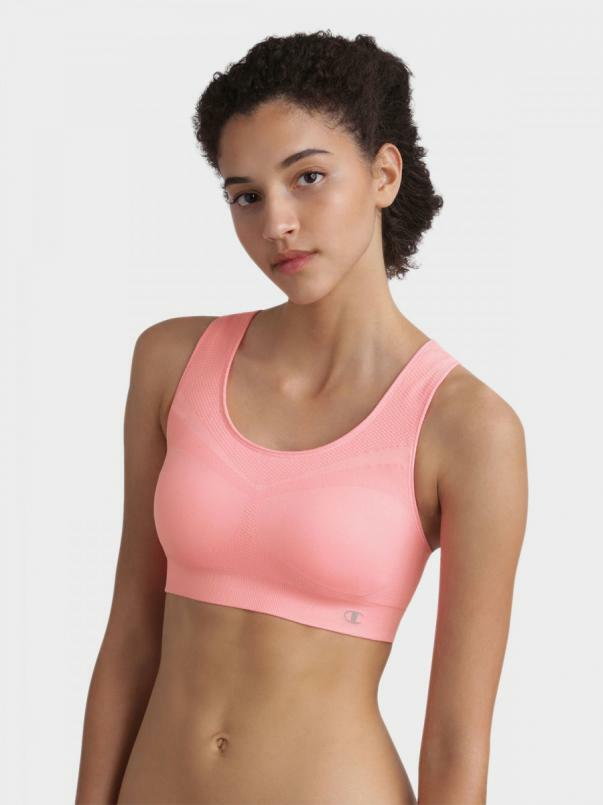 Biustonosz sportowy CROP TOP SEAMLES CHAMPION - różowy