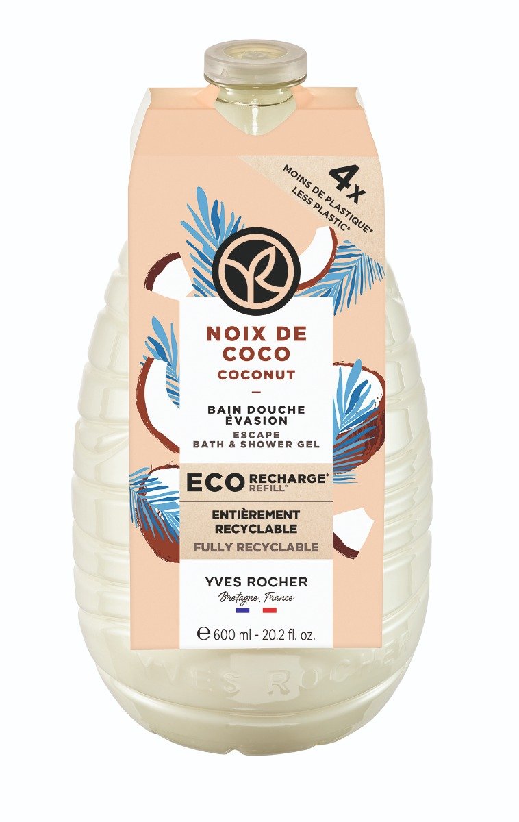 Yves Rocher Kokos Żel pod prysznic i do kąpieli - refill, 600 ml