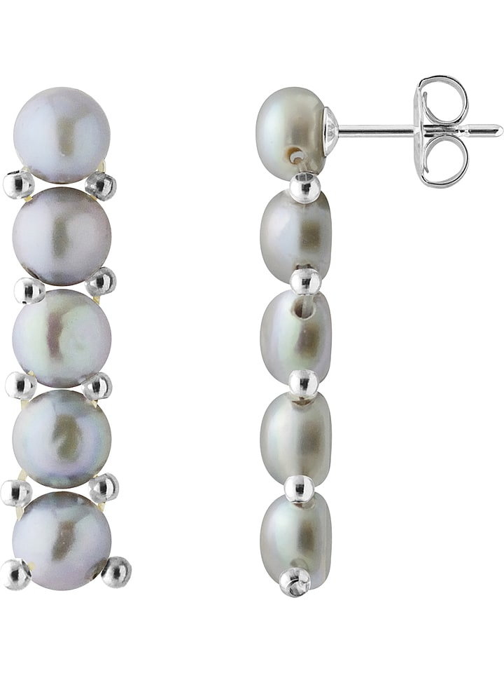 Pearline Srebrne kolczyki-wkrętki z perłami