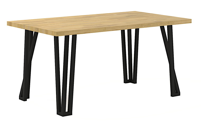 Dębowy stół ze stalowymi nogami - Ferrolo 3X