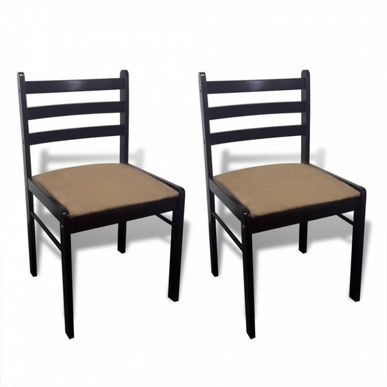 Krzesła do kuchni 2 szt. drewniane kwadratowe brązowe kod: V-242028