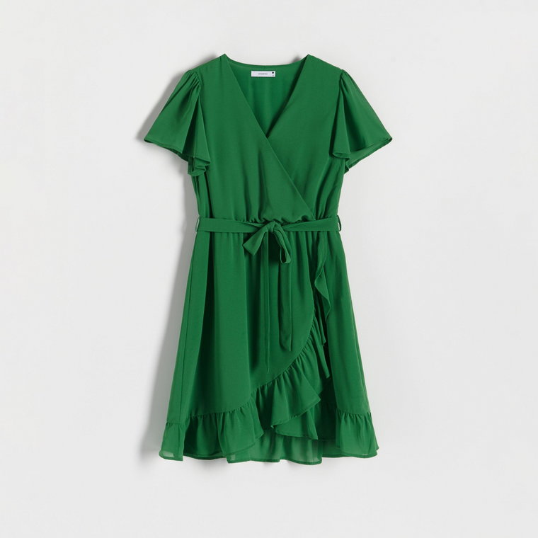 Reserved - Kopertowa sukienka - Zielony