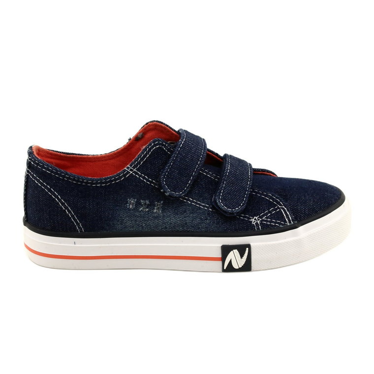 Trampki Na Rzepy Jeans Navy Atletico WY21427 granatowe