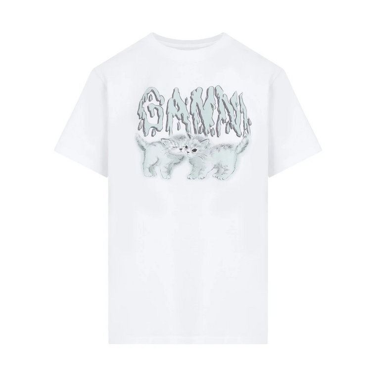 Love Cats Relaksujący T-shirt Ganni