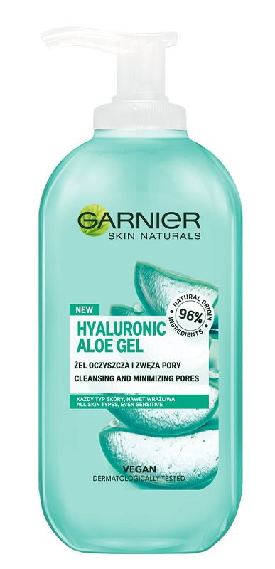 Garnier Hyaluronic Aloe Żel oczyszczający żel do mycia twarzy z kwasem hialuronowym i aloesem