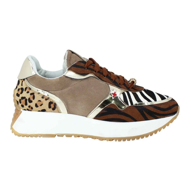 Sneakersy Taupe Animalier Gio+