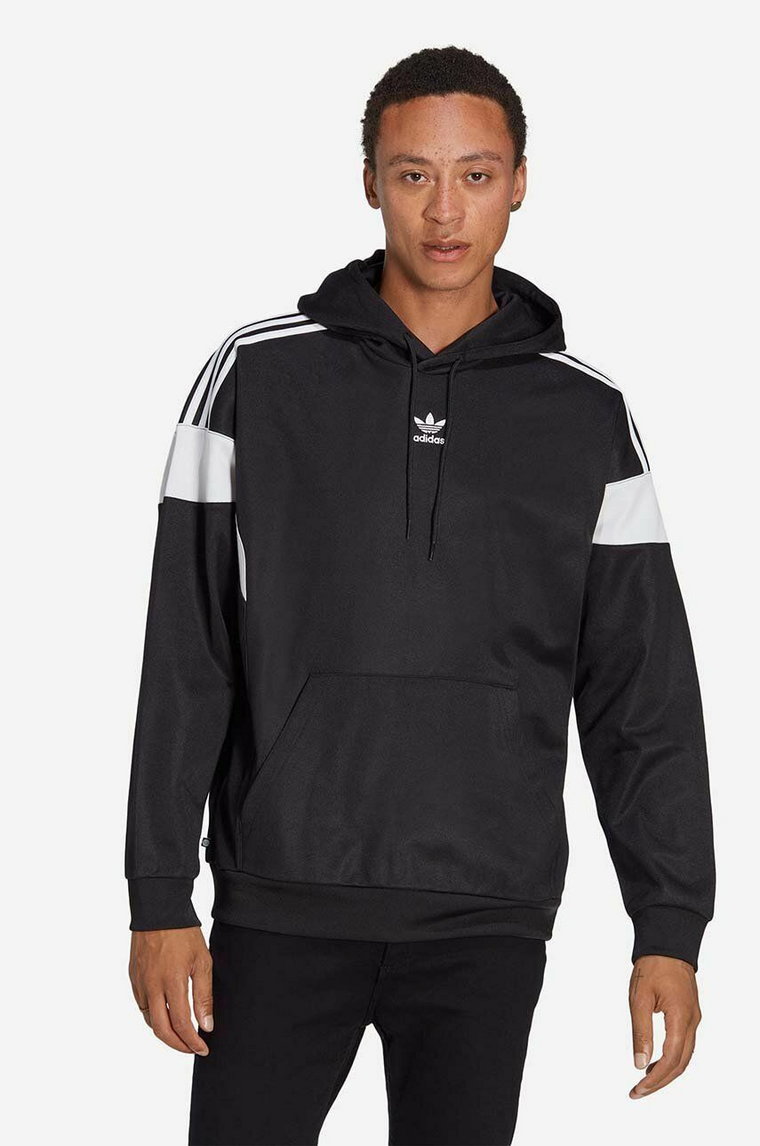 adidas Originals bluza Adicolor Classics Cut Line Hoodie męska kolor czarny z kapturem wzorzysta HS2065-CZARNY