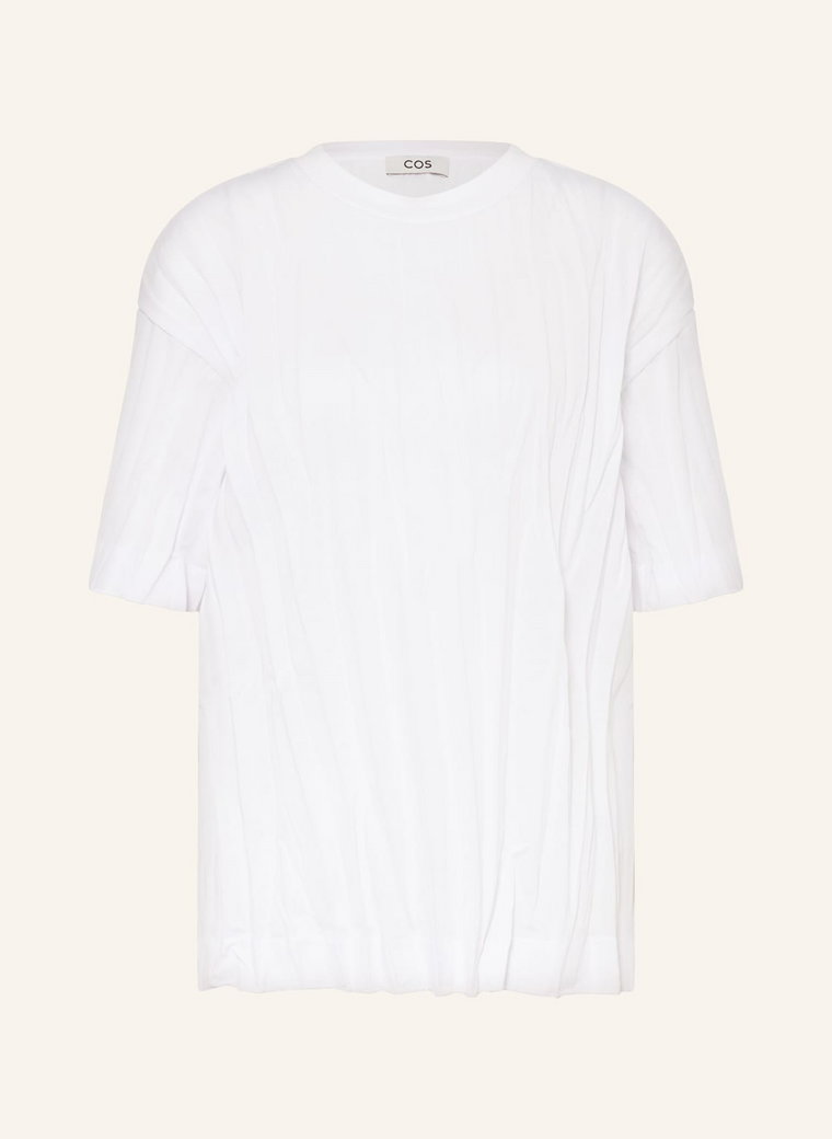 Cos T-Shirt Z Plisami weiss