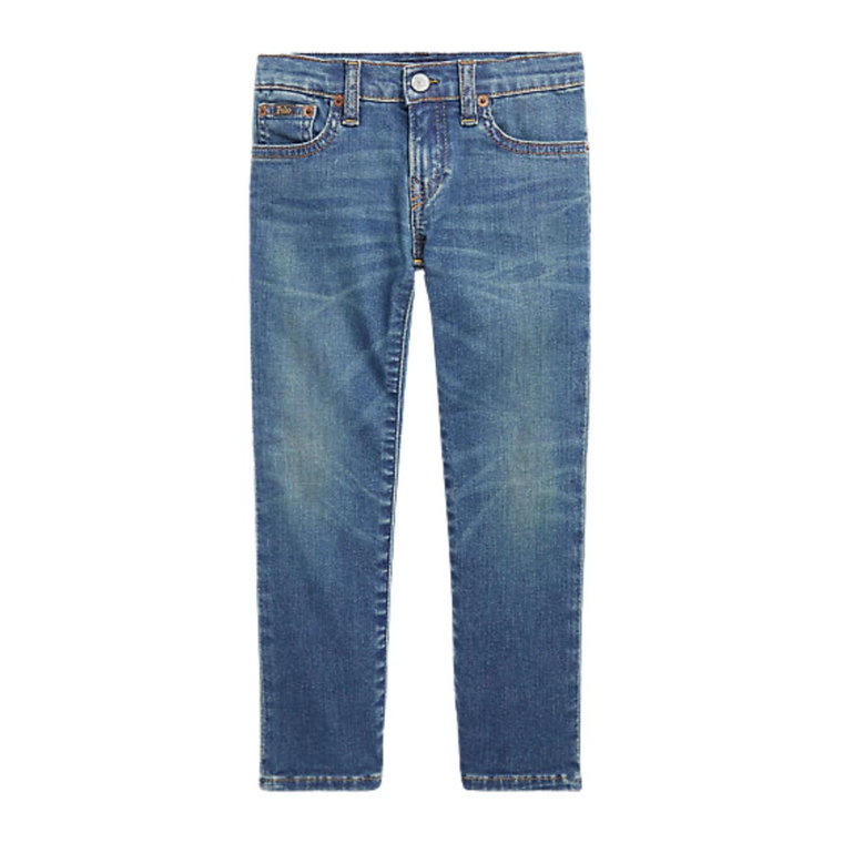 Stonewashed Jeans z Bawełny z Pętlami na Pasek Ralph Lauren