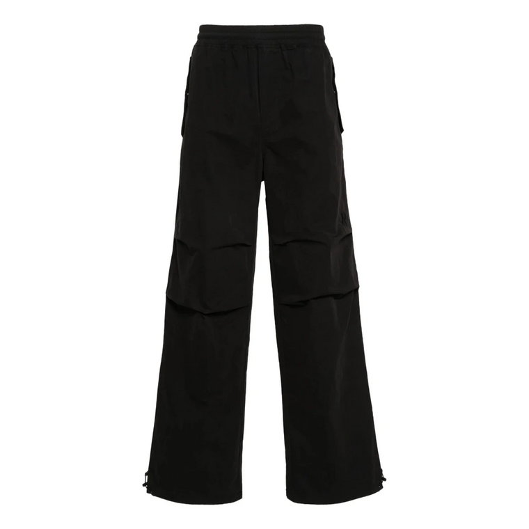 Czarne Szerokie Spodnie Bawełniane Ripstop Represent