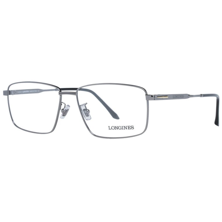 Gunmetal Prostokątne Okulary Optyczne dla Mężczyzn Longines