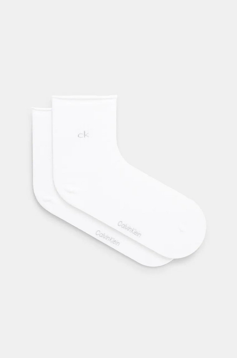 Calvin Klein skarpetki 2-pack damskie kolor biały 701229681