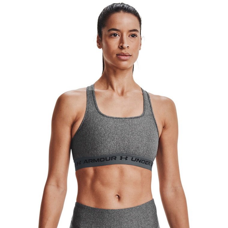 Biustonosz treningowy UNDER ARMOUR UA Crossback Mid Heather Bra - czarny