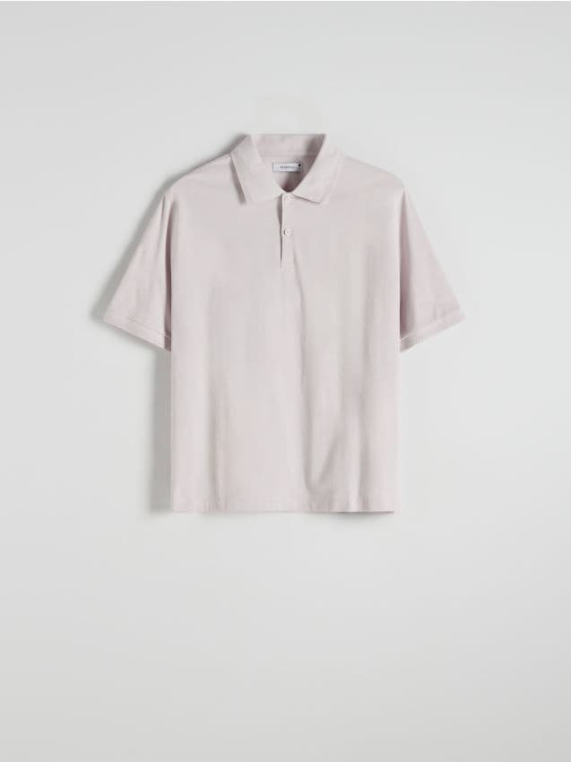 Reserved - Koszulka polo oversize - różowy