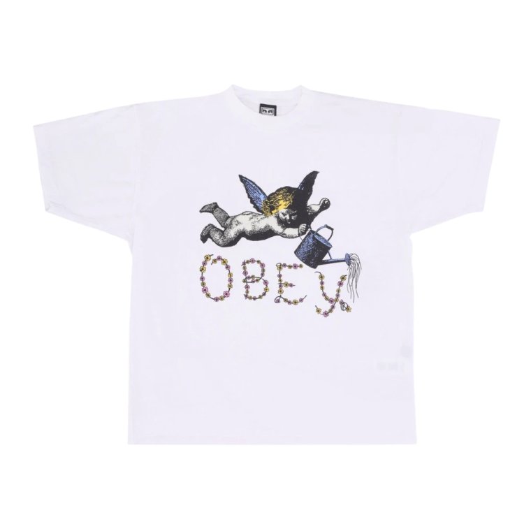 Anioł Biały Tee Bawełna T-Shirt Obey