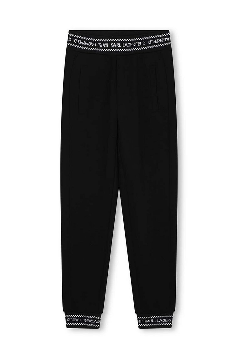 Karl Lagerfeld spodnie dresowe dziecięce kolor czarny gładkie