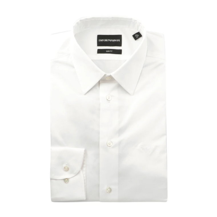 Men Clothing Shirts White Aw22 Emporio Armani